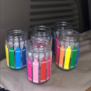 Teaching Supplies Glass Crayon Mason Jars